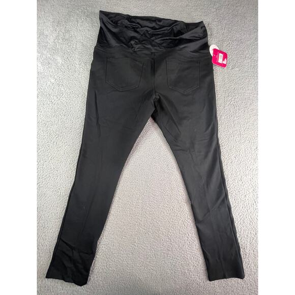 Isabel Maternity Leggings Womens XXL 2XL Black Over Belly Back Pockets NWT - Picture 6 of 8